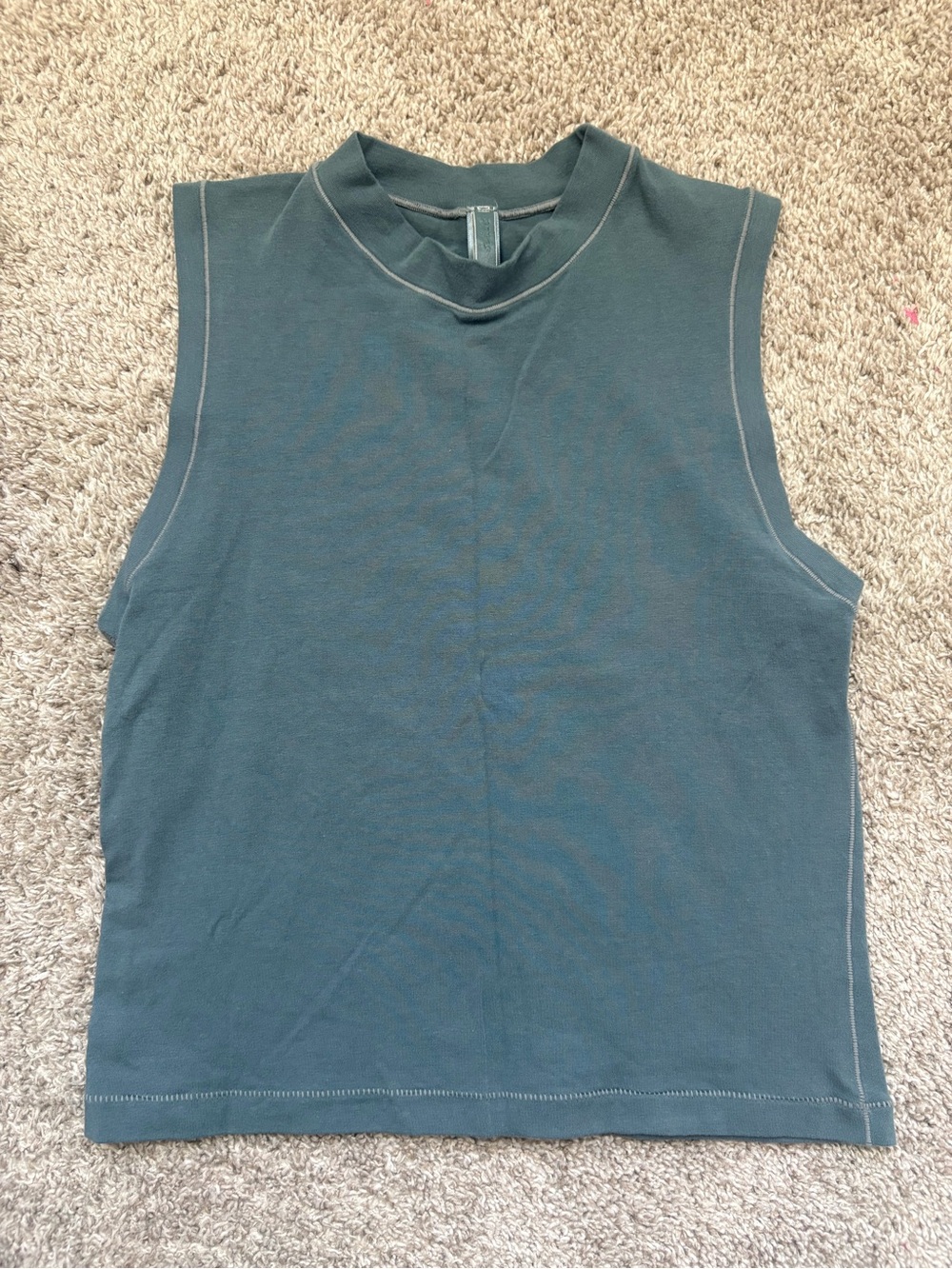 SKIMS Mock Neck Sleeveless Tank Top Mineral XL Like New - Picture 2 of 5